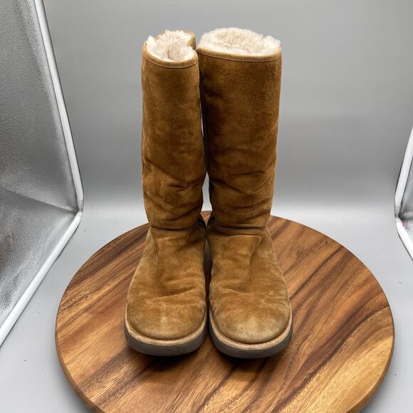 UGG Abree II Tall Boots Womens Size 10 Brown Suede Soft Casual Comfort Winter - Picture 2 of 8